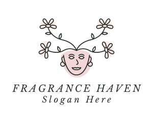 Flower Woman Face Salon logo design