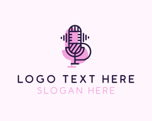 Bubble Chat - Microphone Radio Podcast logo design