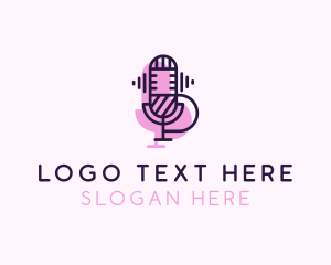Podcast - Microphone Radio Podcast logo design