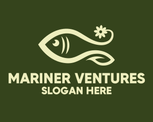 Floral Marine Fish logo design