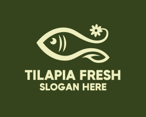 Tilapia - Floral Marine Fish logo design