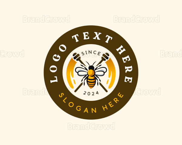 Bee Honey Apiary Logo