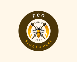 Bee Honey Apiary Logo