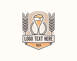 Wheat Stalks - Pub Brewery Beer logo design