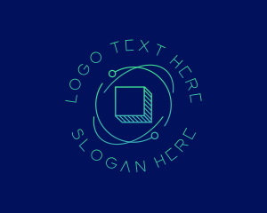 Online Game - Cyber Technology Cube logo design