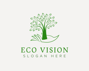 Tree Planting Nature Hand logo design