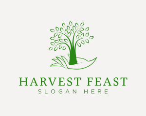 Tree Planting Nature Hand logo design