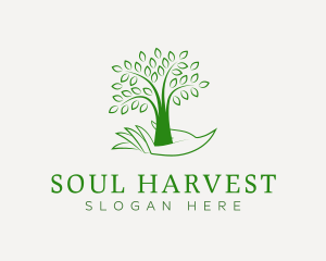 Tree Planting Nature Hand logo design