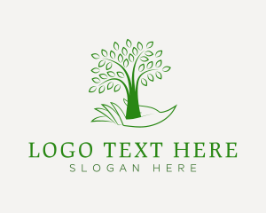 Tree Planting Nature Hand Logo