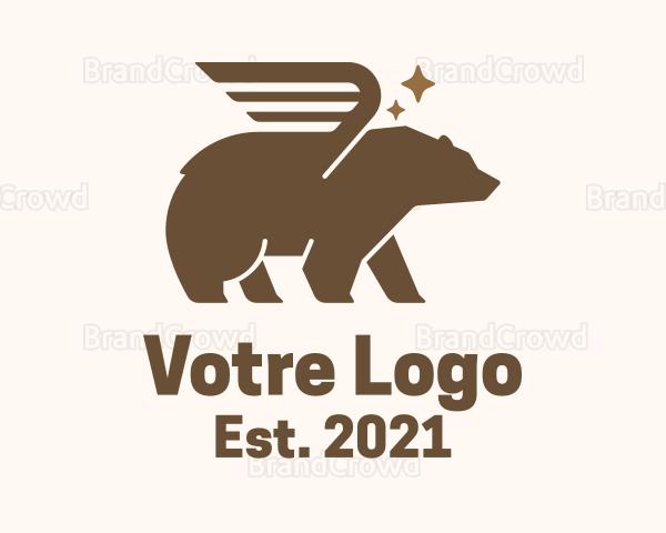 Winged Grizzly Bear Logo