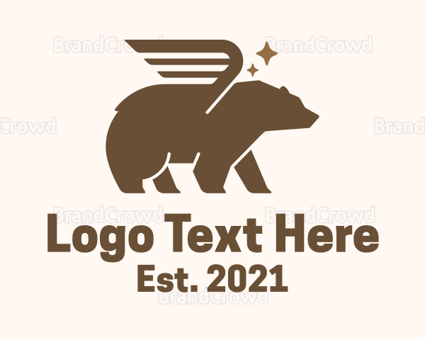 Winged Grizzly Bear Logo