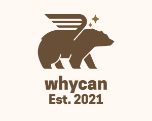 Bear - Winged Grizzly Bear logo design