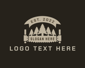 Crosscut Saw - Tree Crosscut Saw logo design