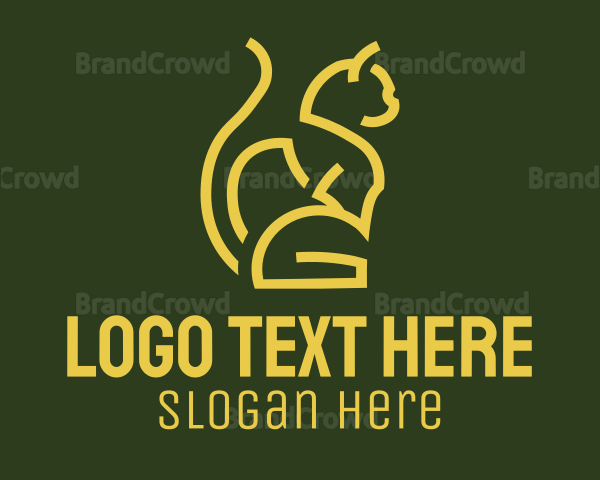 Gold Sitting Cat Logo