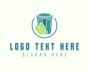 Recycling Bin - Eco Garbage Trash Bin logo design