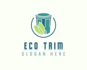 Eco Garbage Trash Bin logo design