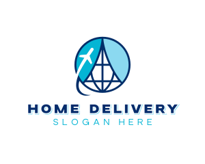 Courier Shipping Plane logo design