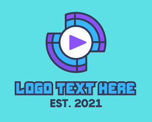 Vlogger - Media Player Button logo design