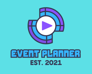 Blue - Media Player Button logo design