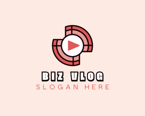 Vlog - Media Player Button logo design