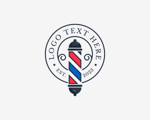 Grooming - Retro Barber Pole logo design
