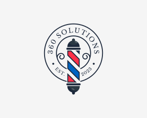 Retro Barber Pole logo design