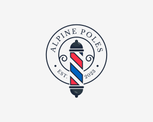 Retro Barber Pole logo design