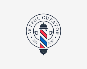 Retro Barber Pole logo design