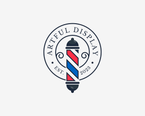 Retro Barber Pole logo design