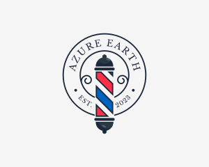 Retro Barber Pole logo design