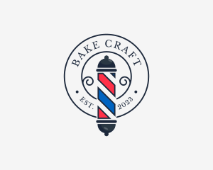 Retro Barber Pole logo design