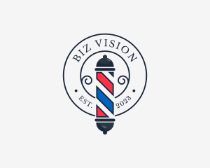 Retro Barber Pole logo design