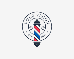 Retro Barber Pole logo design