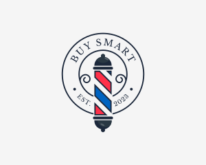 Retro Barber Pole logo design