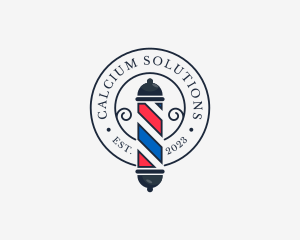 Retro Barber Pole logo design