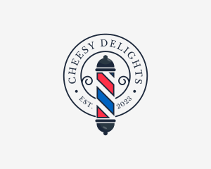 Retro Barber Pole logo design