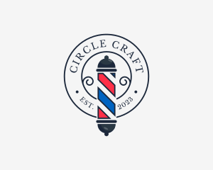 Retro Barber Pole logo design