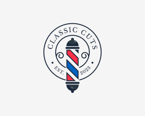 Barber - Retro Barber Pole logo design