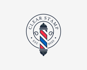 Retro Barber Pole logo design