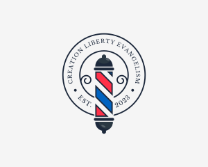 Retro Barber Pole logo design