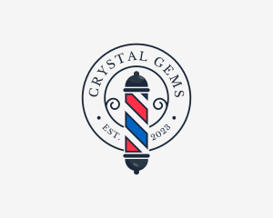 Retro Barber Pole logo design