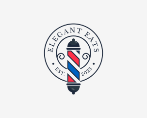 Retro Barber Pole logo design