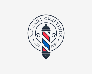 Retro Barber Pole logo design