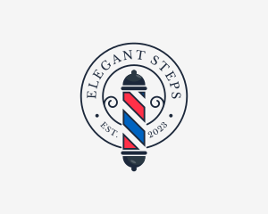 Retro Barber Pole logo design