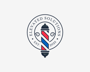 Retro Barber Pole logo design