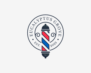 Retro Barber Pole logo design