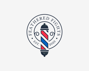 Retro Barber Pole logo design