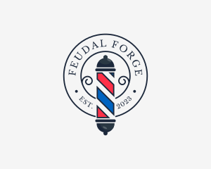 Retro Barber Pole logo design