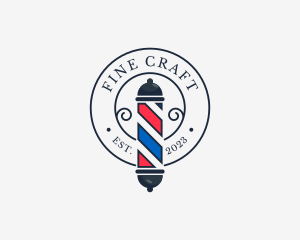 Retro Barber Pole logo design