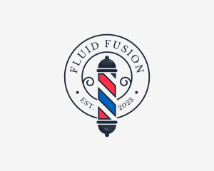 Retro Barber Pole logo design